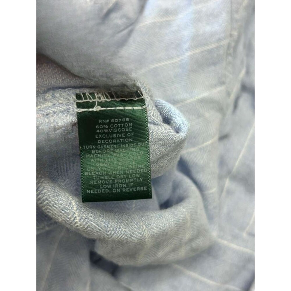 Ralph Lauren Pajamas Top Womens XL Blue Stripes Button Down Long - Picture 5 of 5